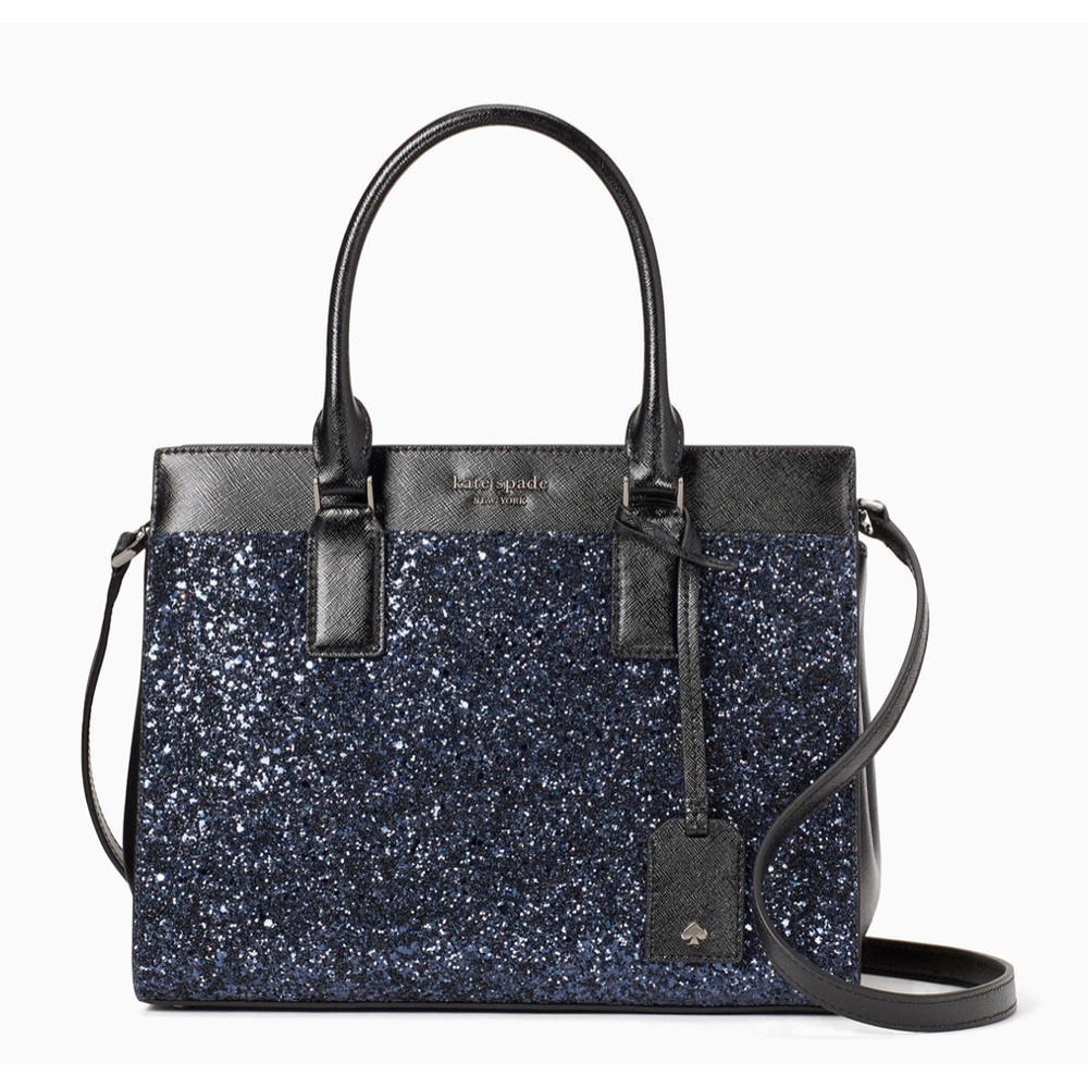 Kate Spade Cameron medium glitter blue crossbody bag